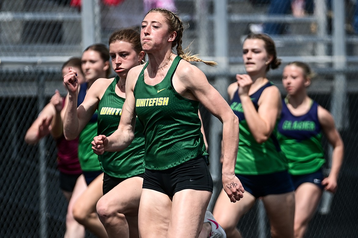 Whitefish's Brooke Zetooney placed first in the girls 100 meter run at the Archie Roe Invitational at Legends Stadium on Saturday, May 4. (Casey Kreider/Daily Inter Lake)