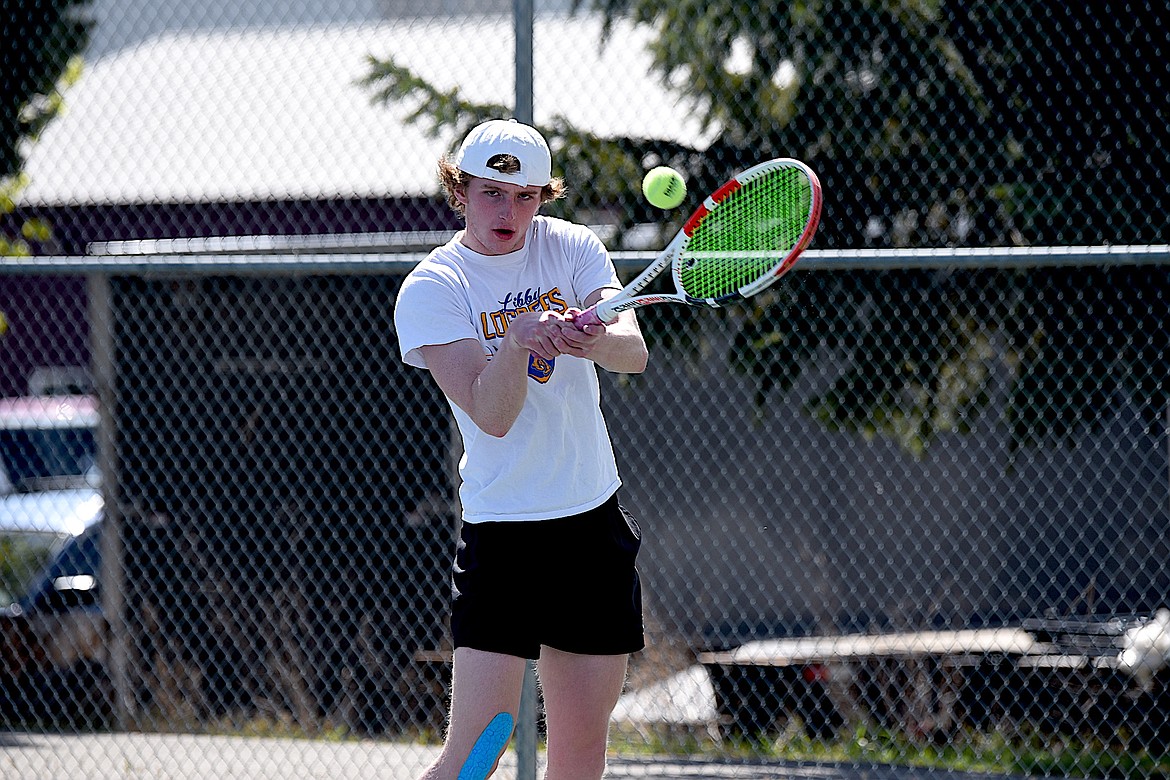 Libby's Ryan Beagle competes against Columbia Falls Saturday, May 4, 2024. (Scott Shindledecker/The Western News)