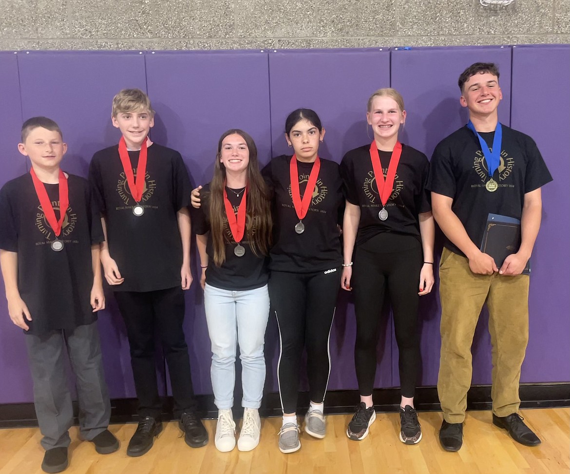 From left: Easton Sutor, Kellen Lawrence, Rebecca Carlson, Grace Soliz, Sarah Bergeson and Logan Piper will represent Royal schools at the National History Day contest in Washington, D.C., June 9-13.