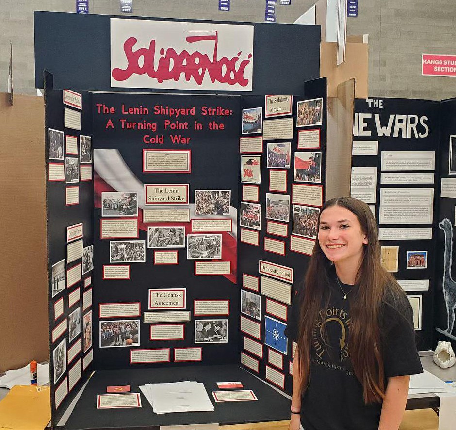 Royal High School freshman Rebecca Carlson will take her examination of the Polish Solidarity movement, which was a major turning point in the Cold War, to the National History Day competition in Washington, D.C. in June.