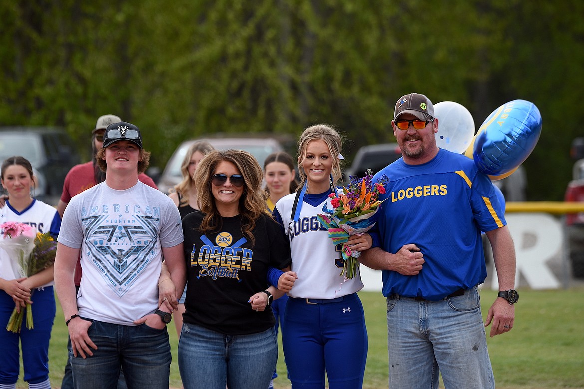 Libby's Lyndee McElmurry was recognized with her family during Senior Night festivities Saturday, May 4, 2024, at Remp Field. (Scott Shindledecker/The Western News)