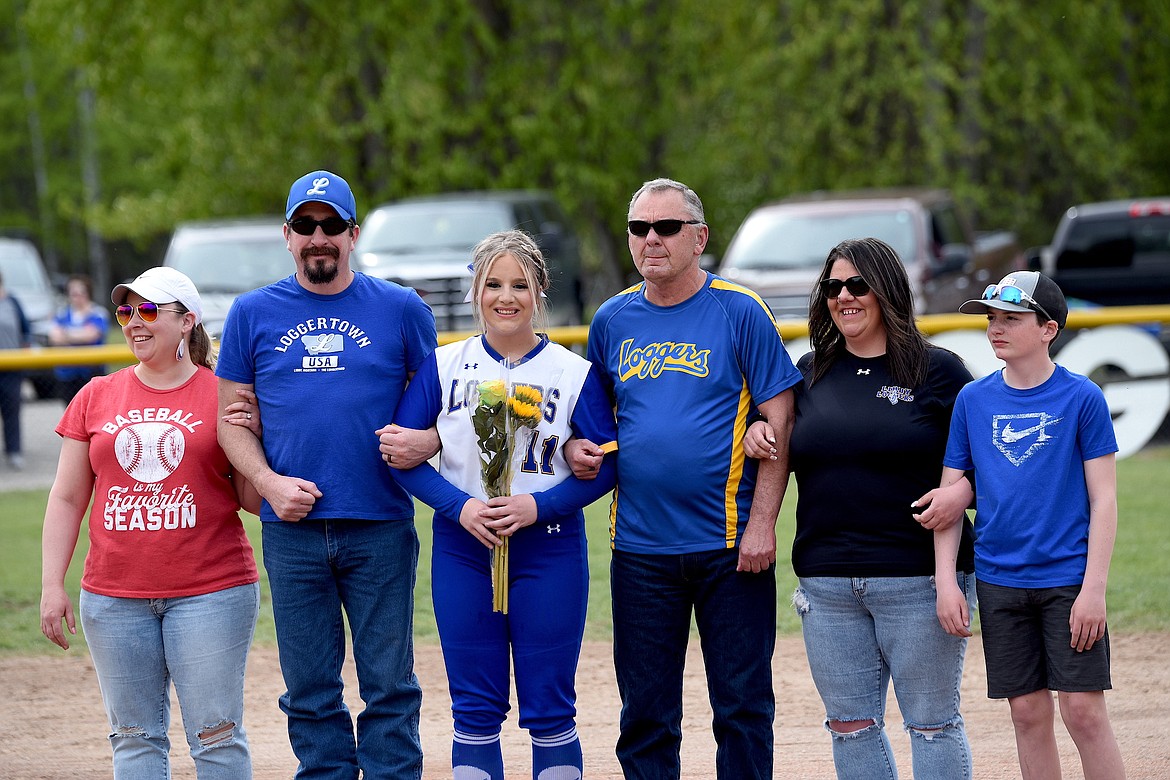 Libby's Mylie Rayome was recognized with her family during Senior Night festivities Saturday, May 4, 2024, at Remp Field. (Scott Shindledecker/The Western News)