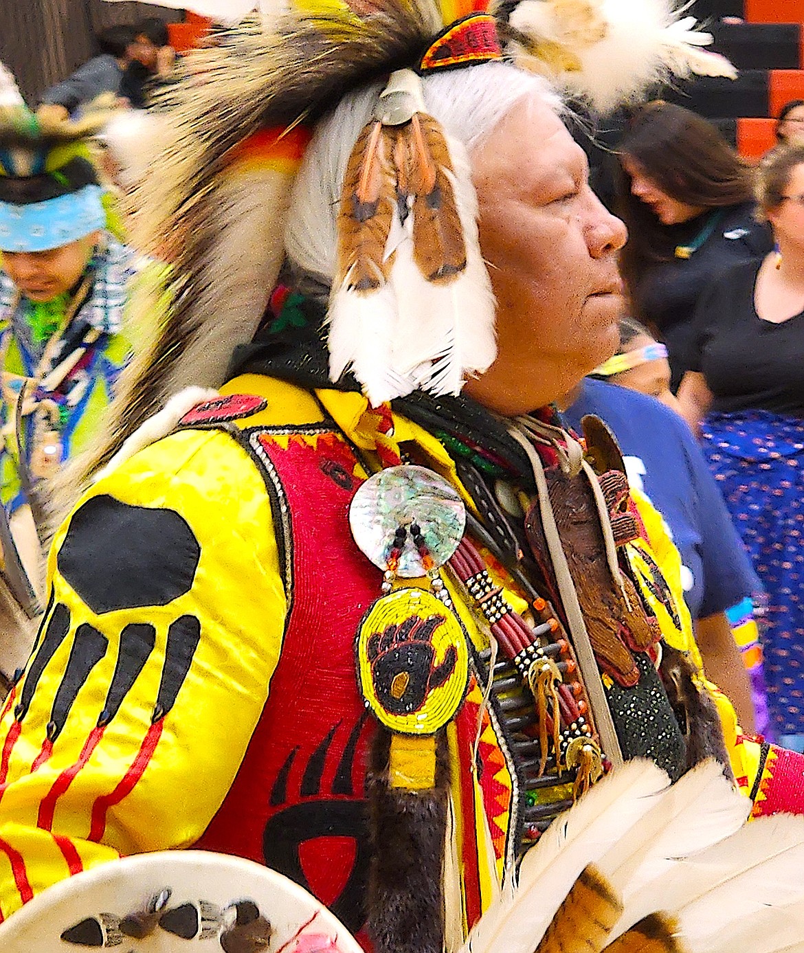 Head Man Dancer at the Head Start Powwow was Allen Pierre. (Berl Tiskus/Leader)