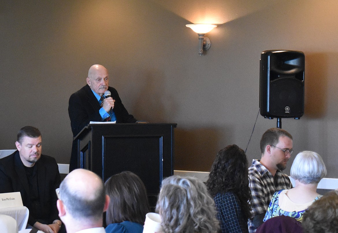 State Rep. Tom Dent, R-Moses Lake, speaks at the Mayor’s Prayer Breakfast about the importance of watching out for each other.