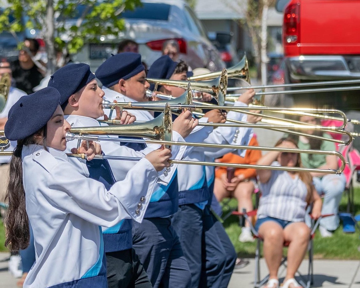 High school band members on the 2023 Apple Blossom Festival grand parade route. Apple Blossom 2024 starts this week