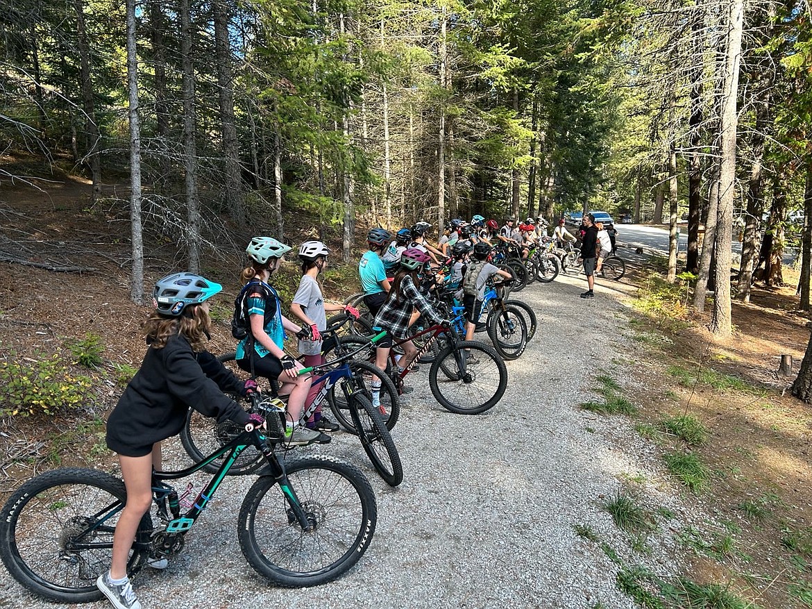 Sandpoint Trailblazers mountain bikers get ready to take off at a 'come ride with the team event' held last season at Pine Street Woods.