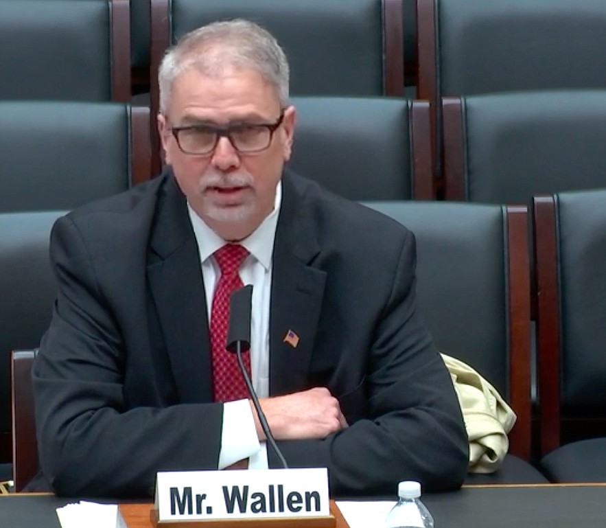 Grant County Public Utility District General Manager Rich Wallen, shown here testifying before the House of Representatives in 2022, has announced his resignation.