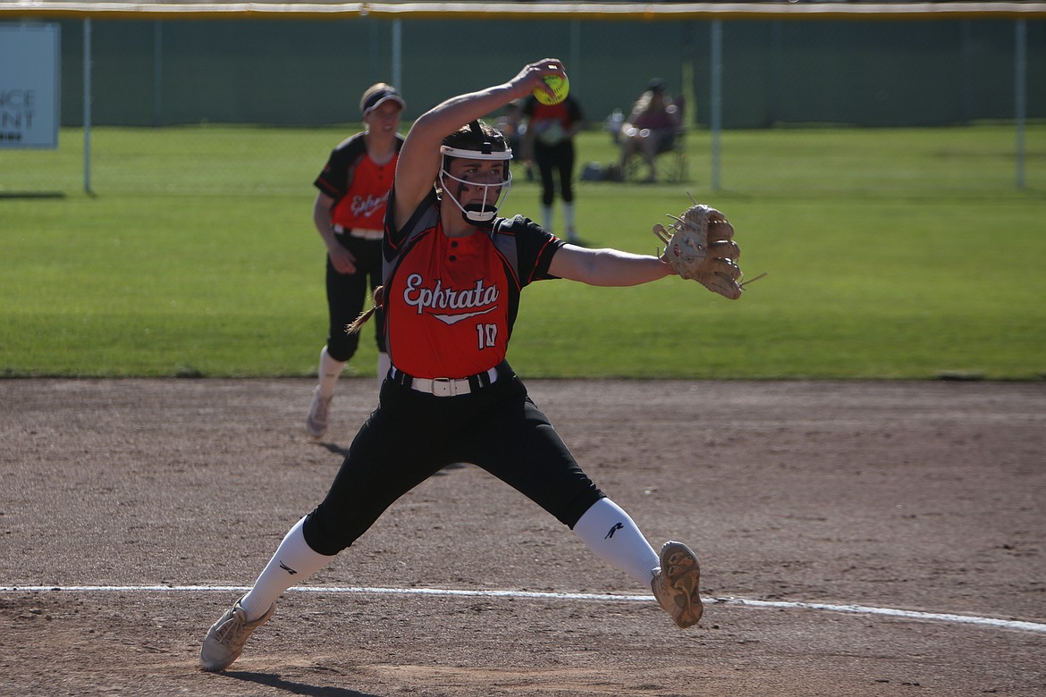 Ephrata junior Olivia Bicondova pitched a no-hitter in Ephrata’s win over Prosser in the Central Washington Athletic Conference district tournament on Thursday.