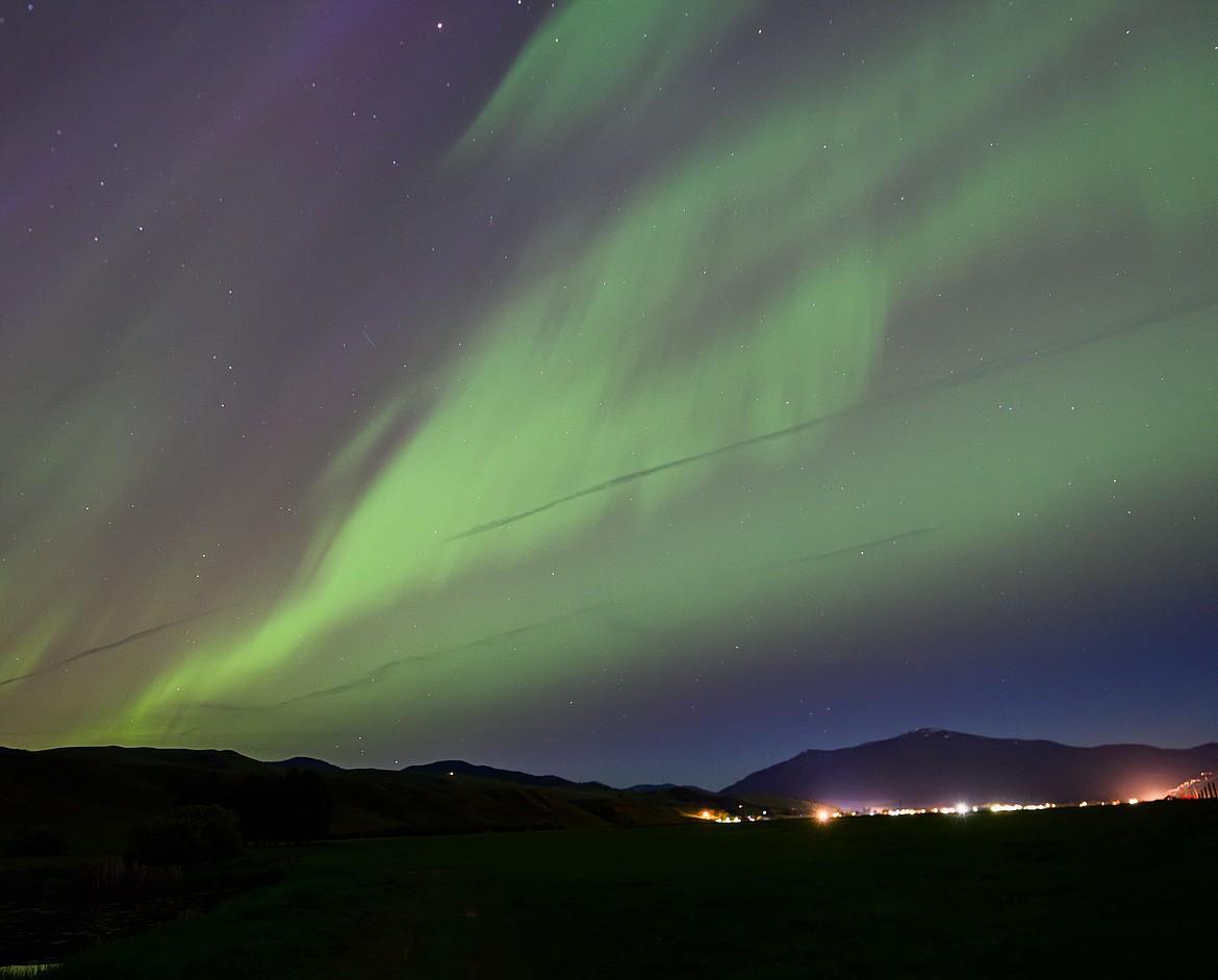 The Aurora Borealis is seen over Plains, Montana on Friday, May 10, 2024. (Tracy Scott/Valley Press)