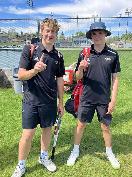 Courtesy photo
Brock Raebel and Jayden Ruelle of Lakeland won the boys doubles championship at the 4A Region 1 tennis tournament on Saturday.