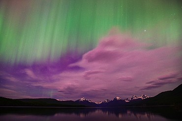 Aurora borealis is shown over Lake McDonald in Glacier National Park on Friday, May 10. (Casey Kreider/Daily Inter Lake)