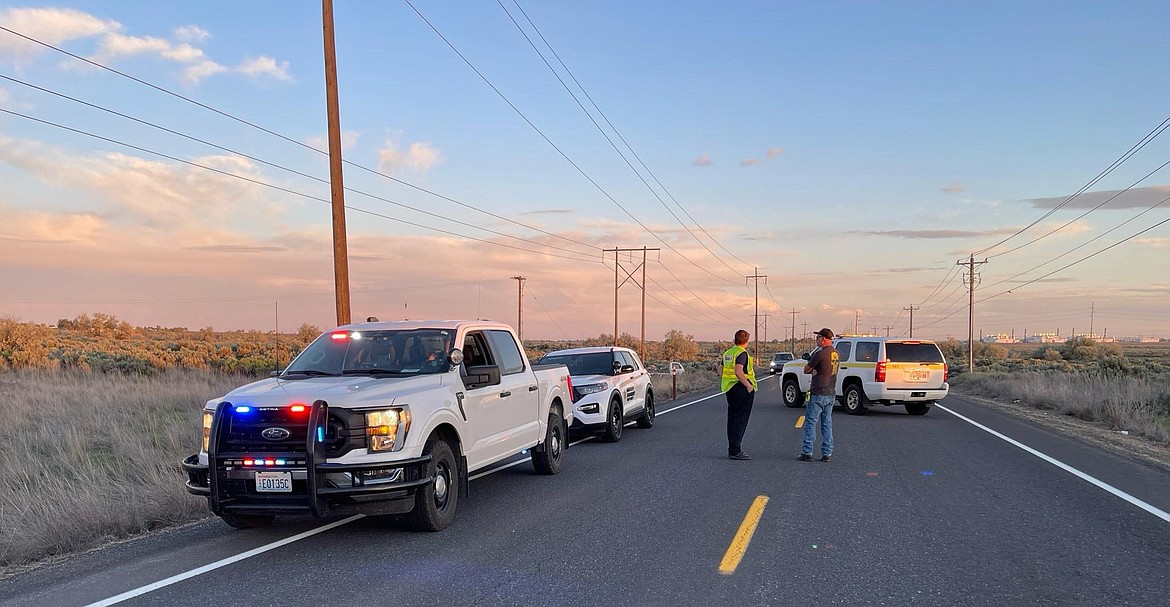 Grant County Sheriff’s deputies closed Road 10 Northeast as part of the investigation into a shooting that left one person injured.