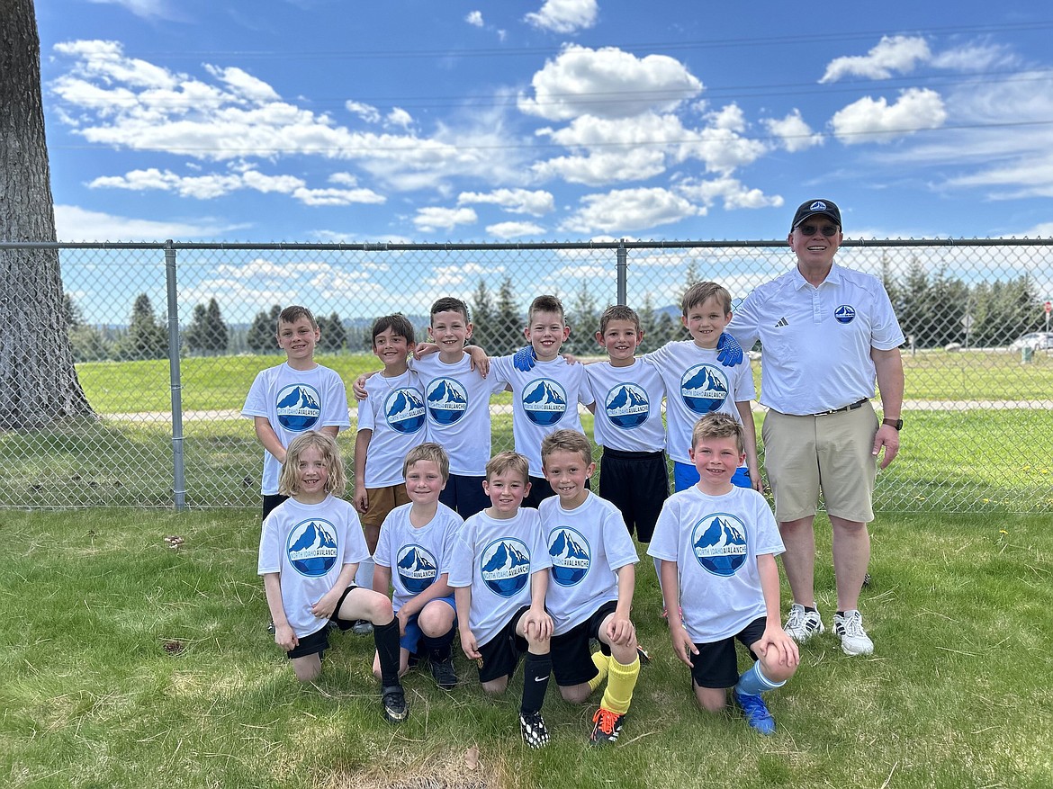 Courtesy photo
The FC North Idaho 2016 boys soccer team beat the 2015 Spokane Surf 2-1 on
Saturday at Woodland Middle School. In the front row from left are Bear Zielinski, Lincoln Haynie, Ryker Raber, Xander Werner and Estes Hartley; and back row from left, Wyatt Borges, Onyx Barnes, Cole Rounds, Laszlo Suto, Krew Steenstra, Gideon Milligan and coach John O’Neil.