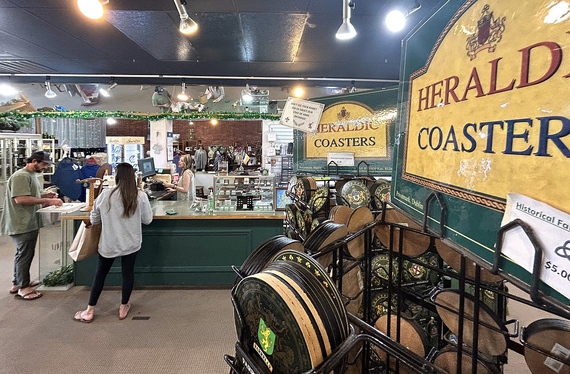 Customers shop at All Things Irish in downtown Coeur d'Alene.