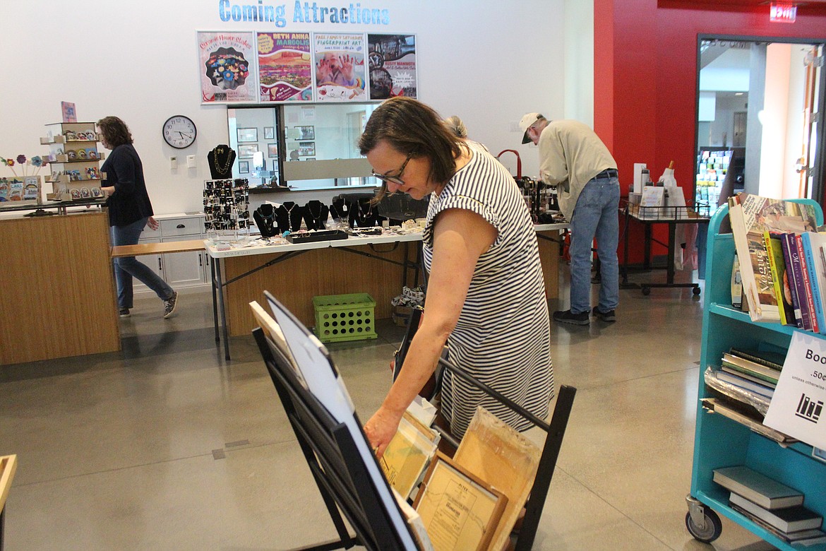 Art prints, posters and artwork were among the items for sale at the Moses Lake Museum & Art Center’s yard sale Friday.