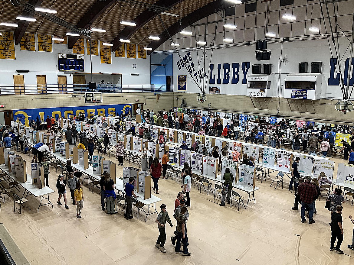 Seventh- and eighth-grade Libby students showed off their skills at last week's science fair at the high school. (Photo courtesy Bill Moe)