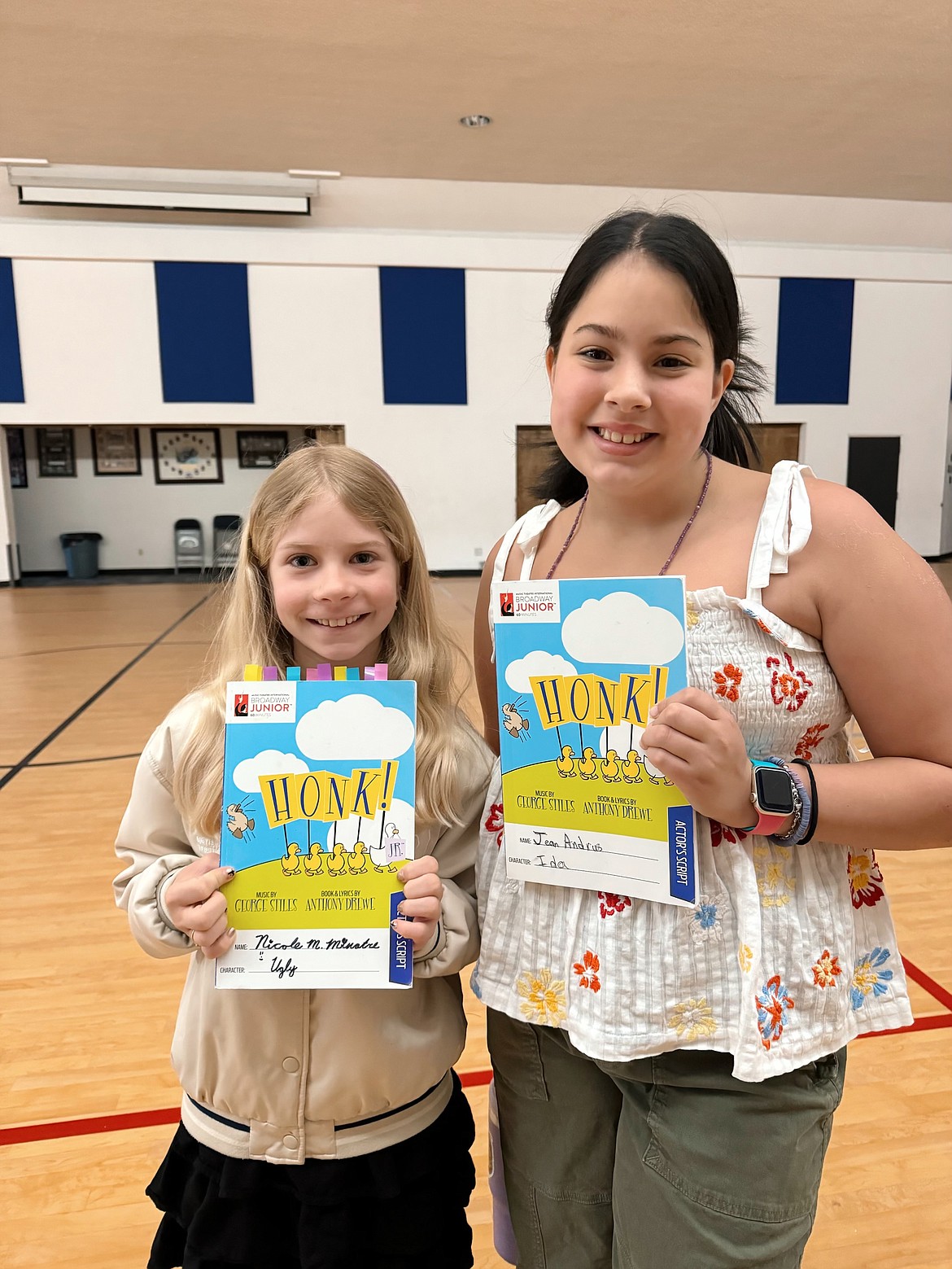 In "HONK!" through  Christian Youth Theater, Ugly looks quite a bit different from her darling duckling brothers and sisters. 
Left to right: Nicki Minatre (Ugly) and Alaina Andrus (Ida).