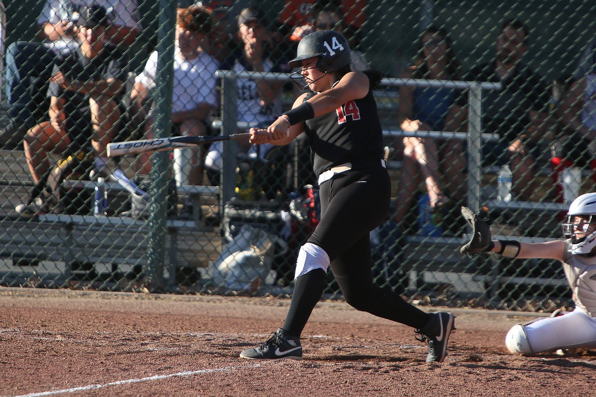 Othello junior Emi Pruneda went four-for-four at the plate in Tuesday’s CWAC district championship game against Ephrata, leading the Huskies with four hits.