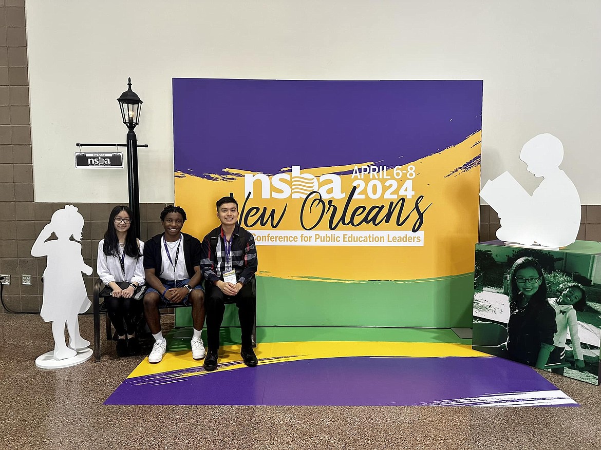 The Othello School Board’s student representatives, pictured, were also able to attend the National School Board Association’s annual conference in New Orleans in early April.