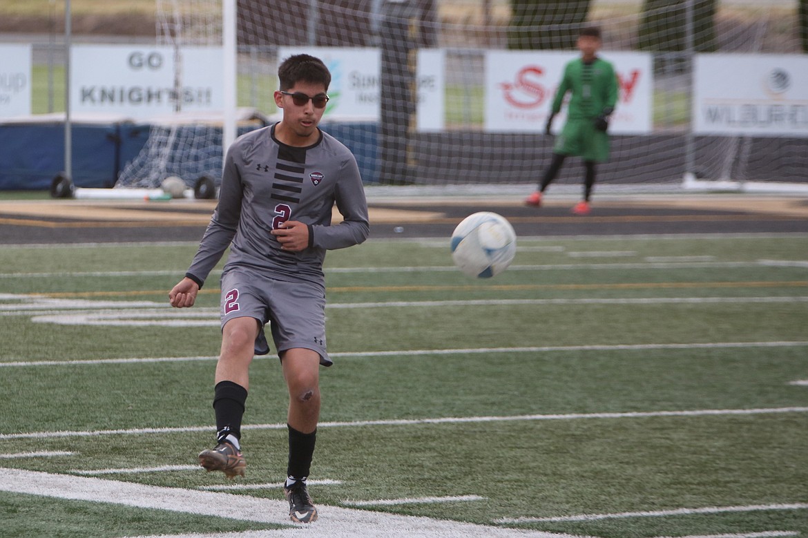 Wahluke junior Leonardo Torres sends the ball upfield against Seton Catholic on Friday evening.