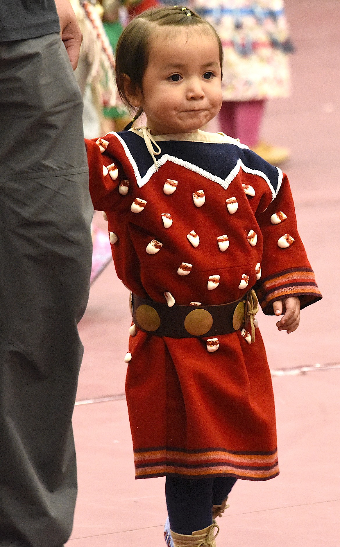 Participating in the Tiny Tots dance, this young lady is pretty serious about the whole event. (Berl Tiskus/Leader)