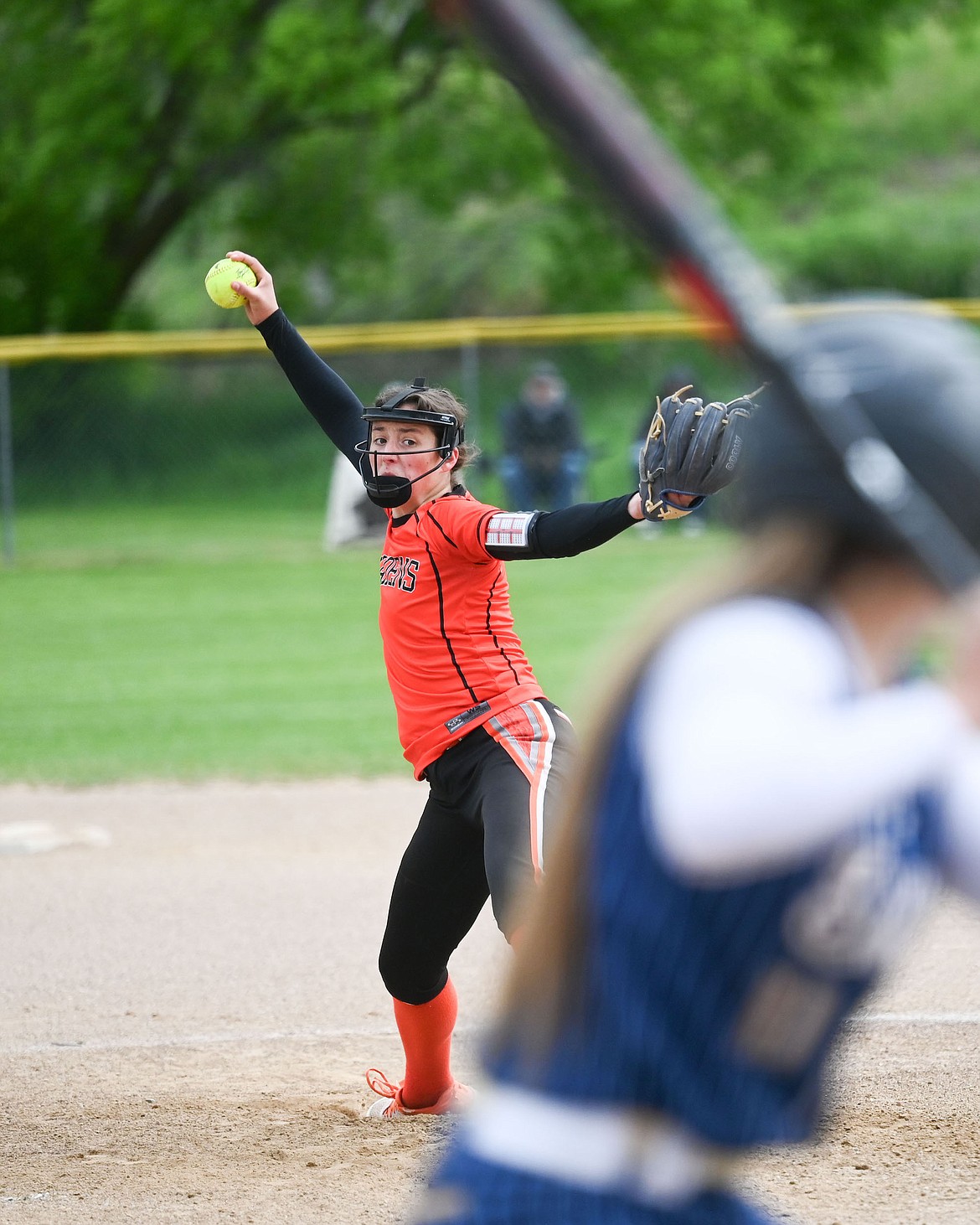 Ronan pitcher Nikki Kendall delivered strong performances hitting and pitching during last week's Divisional tournament, helping the team recuperate from an early loss to earn a fifth place finish. (Christa Umphrey photo)