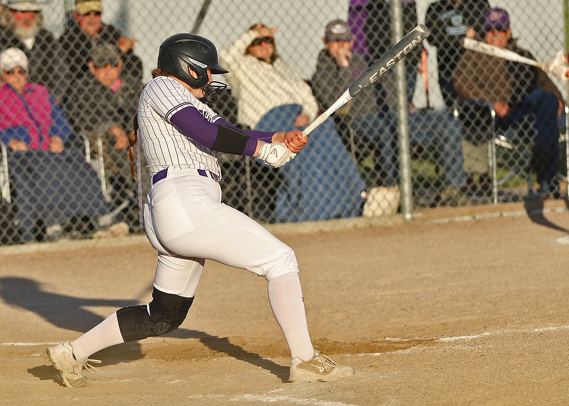 Polson's Liz Cunningham went 4-for-4 for the Lady Pirates in Saturday's Western A Championship game against Columbia Falls. (Bob Gunderson photo)