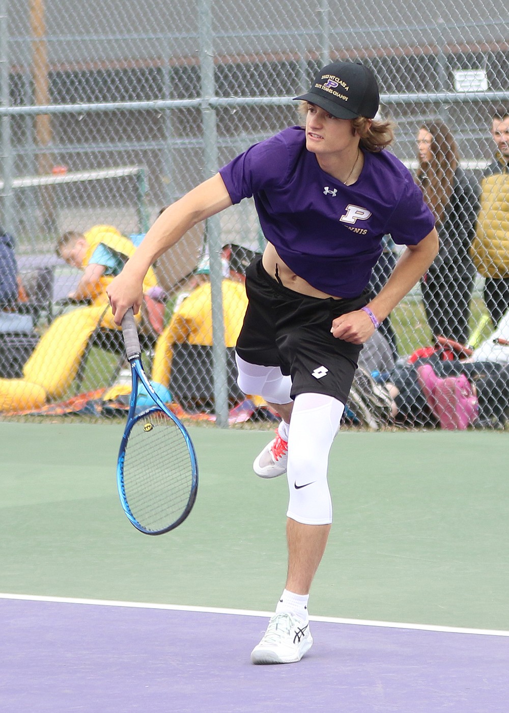 Polson's Torrin Ellis was second in singles during the Northwest A Divisional tournament in Kalispell. (Bob Gunderson photo)