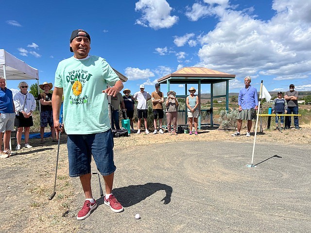 Golfers competed in the Sandblaster Open at the Lava Links in Soap Lake on Saturday, an event helping raise money for the Soap Lake Chamber of Commerce.