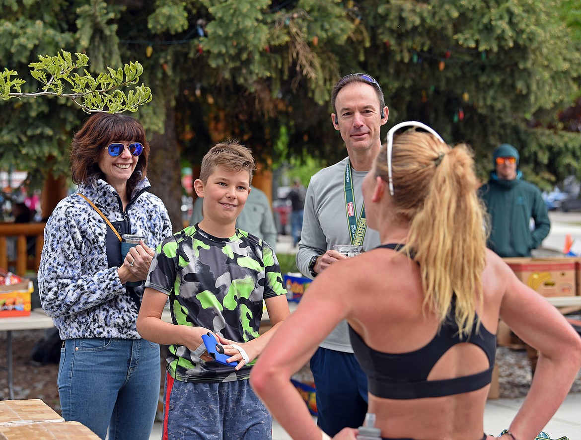 Participants visit after the Whitefish Marathon May 18, 2024. (Julie Engler)