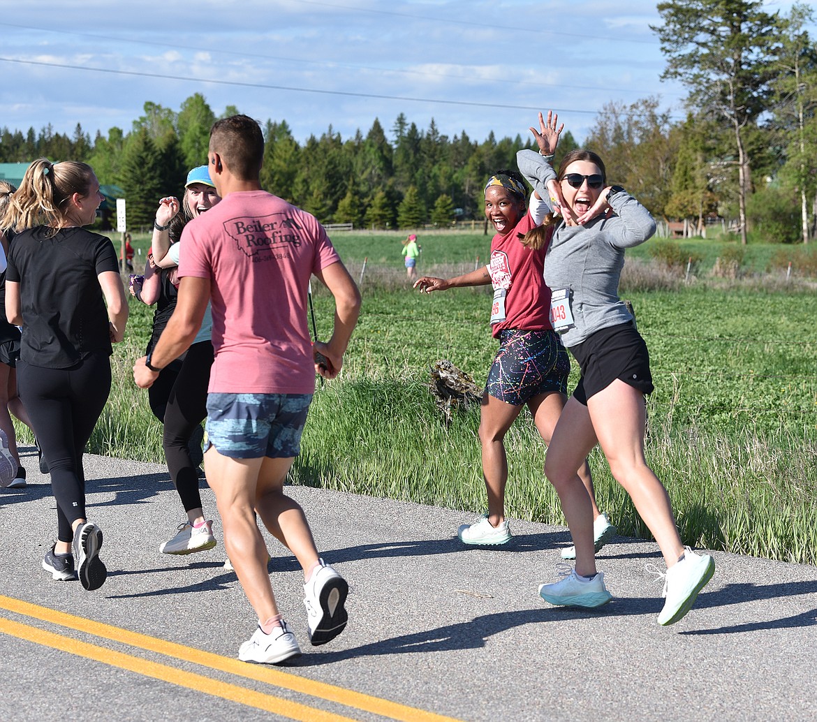 Runners enjoy the Whitefish Marathon May 18, 2024. (Julie Engler/Whitefish Pilot)