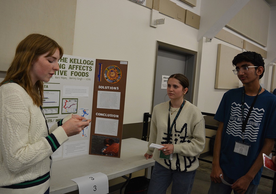 Makena Rader, Mars Hayes and Mantej Singh of Lake City High School presented to judges and fellow students about how the Bunker Hill Superfund Site affects local water during the Youth Water Summit Tuesday. 
The Environmental Protection Agency added the Bunker Hill Mining and Metallurgical Complex to the National Priorities List for Superfund Cleanup in 1983.