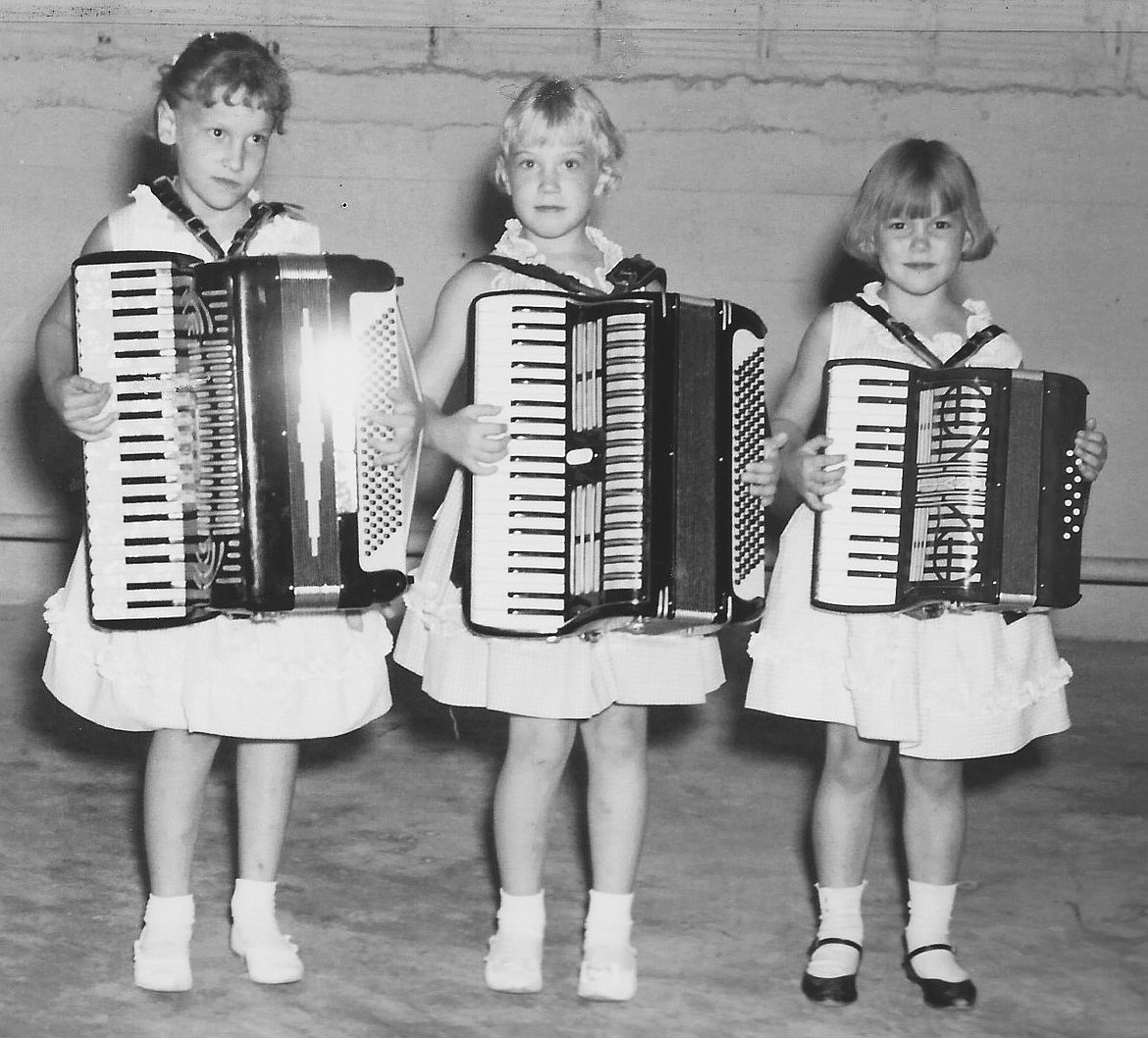 Debbie Swanson, then 8, (center) played in an accordion group with her sisters.