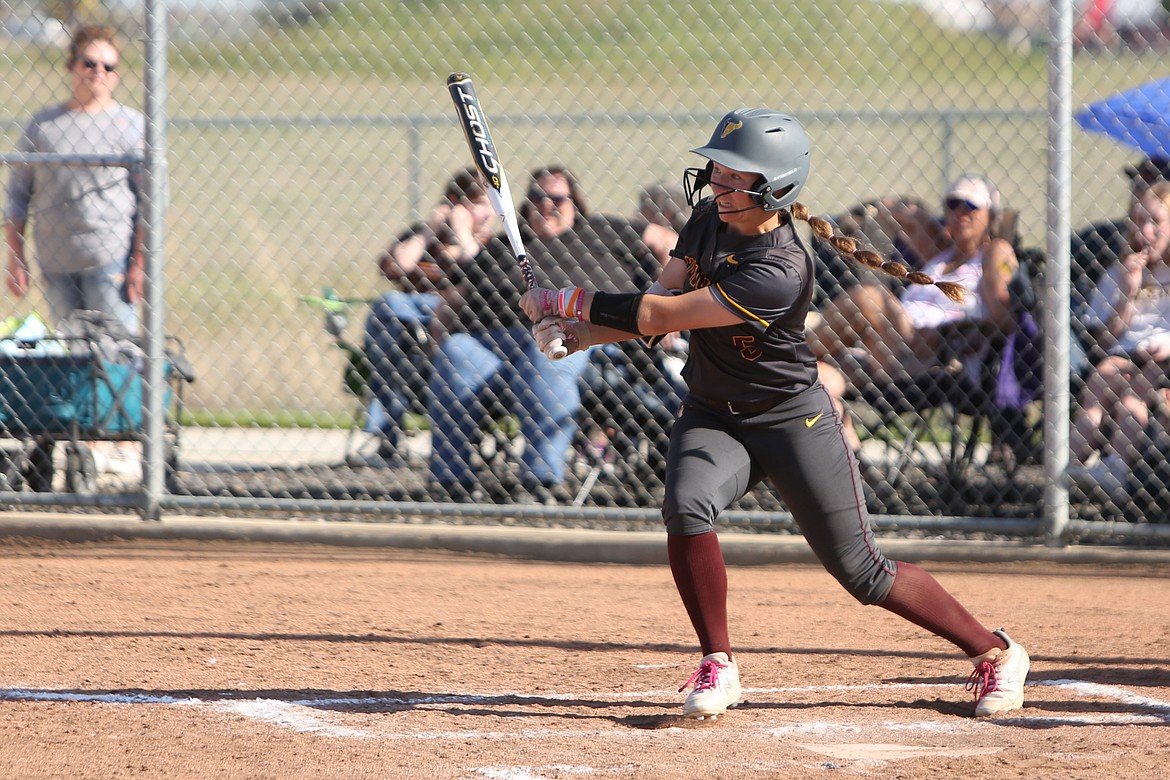 2023 graduate Ali Stanley makes contact with a pitch during a game against Eastmont in the 2023 season. Stanley was a two-time first-team all-league outfielder with the Mavericks, and the Columbia Basin Big 9 Defensive Player of the Year in 2022.