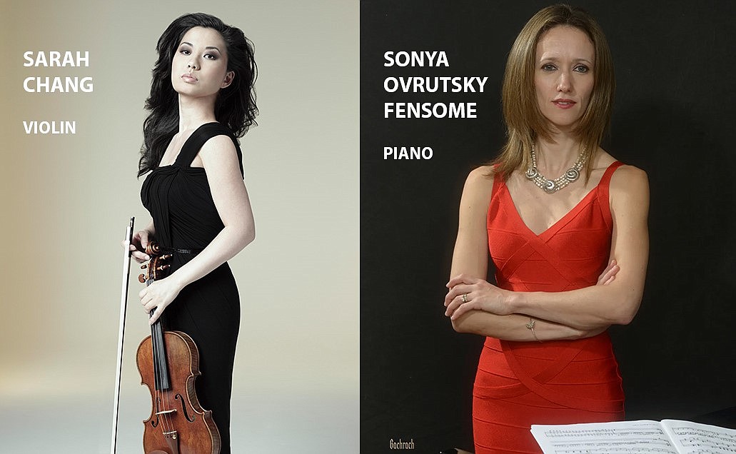 Violinist Sarah Chang and distinguished pianist Sonya Ovrutsky Fensome perform at the Wachholz College Center Sept. 22. (Photo provided)