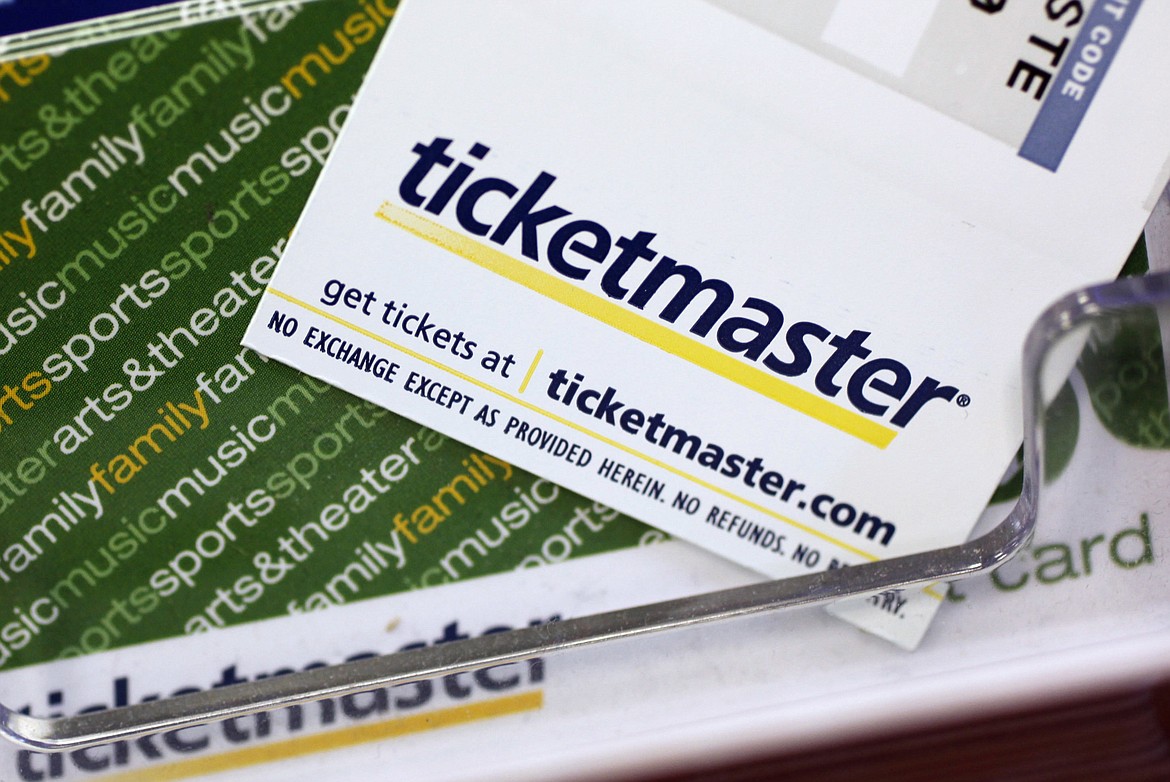 Ticketmaster tickets and gift cards are shown at a box office in San Jose, Calif., on May 11, 2009. The Justice Department was expected to file a sweeping antitrust lawsuit against Ticketmaster and its parent company, Live Nation Entertainment, on Thursday, May 23, 2024. (AP Photo/Paul Sakuma, File)