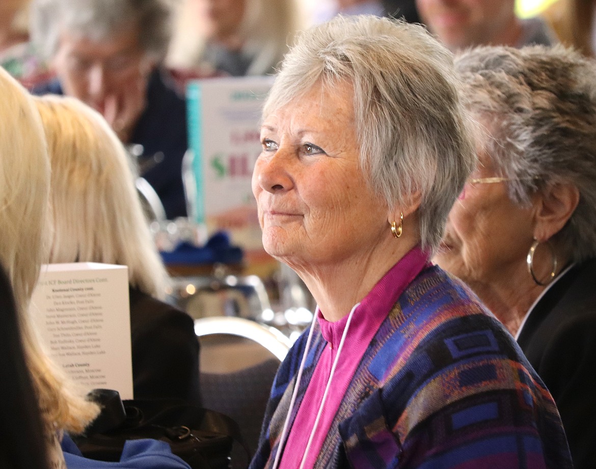 Mary Sanderson smiles during the Celebration of Philanthropy at the Hagadone Event Center on Thursday.