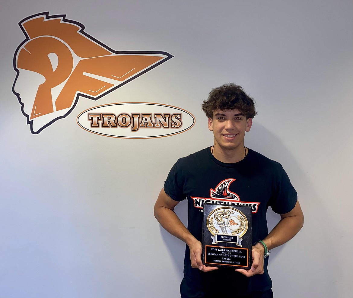 Courtesy photo
Alex Shields was recently named Post Falls High boys scholar-athlete of the year, an award which goes to a Trojan senior three-sport athlete with the highest grade point average. Shields, who competed in football, basketball and track and field, had a 3.96 GPA.