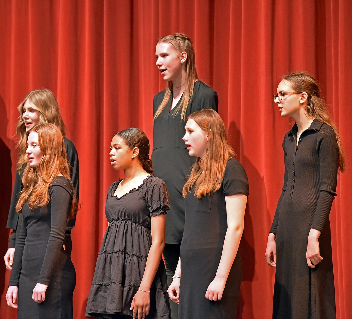 Members of the Whitefish Middle School Choir performed at the Spring Choir Concert on May 21, 2024. (Julie Engler/Whitefish Pilot)