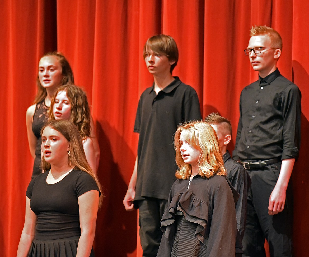 Members of the Whitefish Middle School Choir performed at the Spring Choir Concert on May 21, 2024. (Julie Engler/Whitefish Pilot)