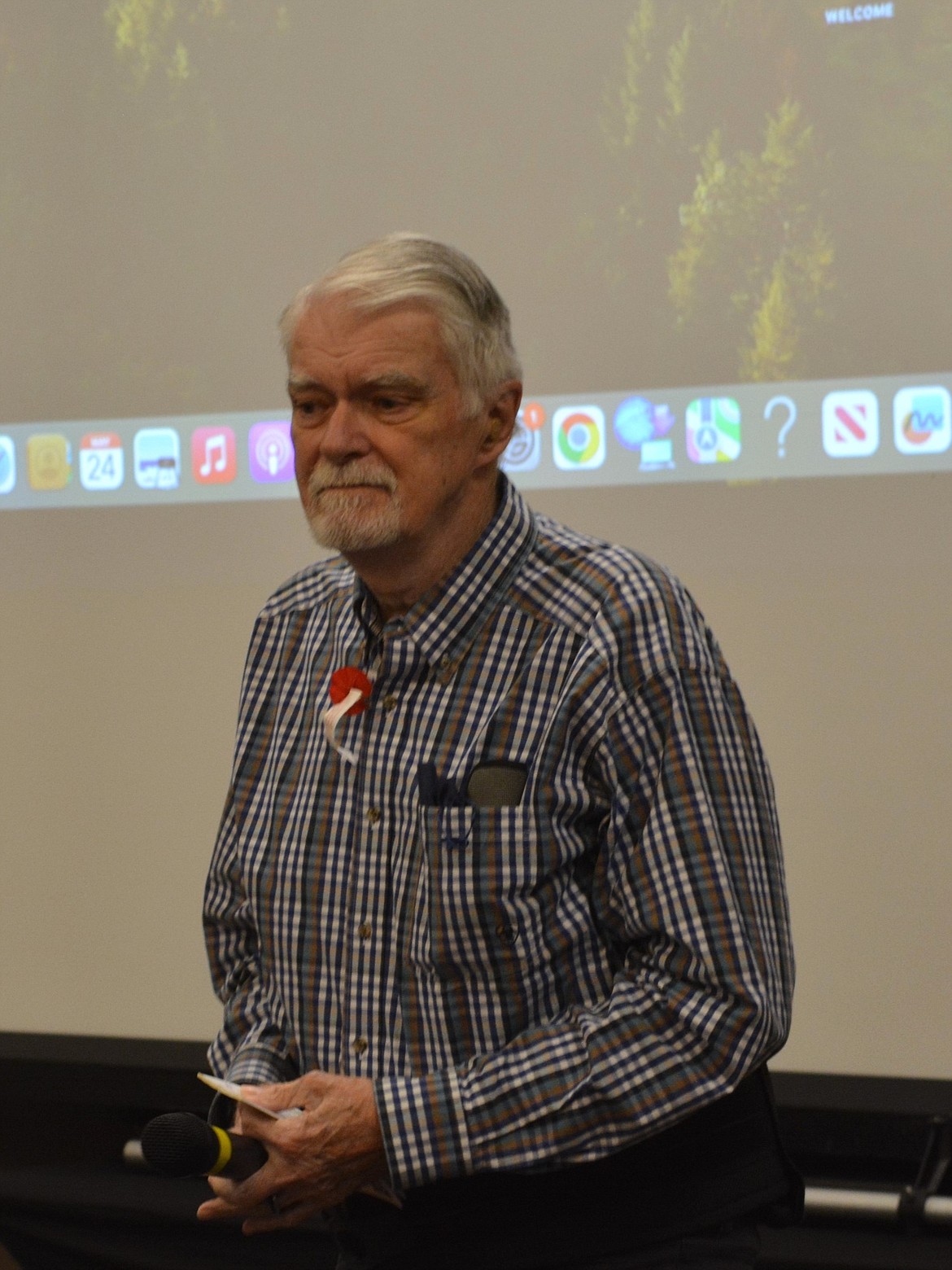 John Goldsmith rises after speaking about the death of his son, Sgt. 1st Class and Green Beret Wyatt Goldsmith, who was killed in action in 2011. Goldsmith and Theresa Hart were honored as Gold Star family members during a Rotary Club meeting Friday.