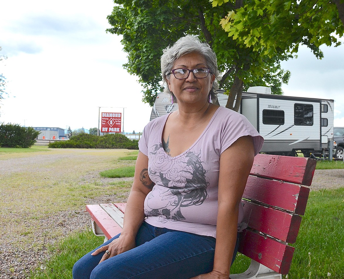 Bonnie Ascencio, who manages the Diamond S RV Park on Old Highway 93 says the new intersection with Highway 93 leaves little room for her customers with large rigs to make a turn onto the old highway to access her business. (Kristi Niemeyer/Leader)