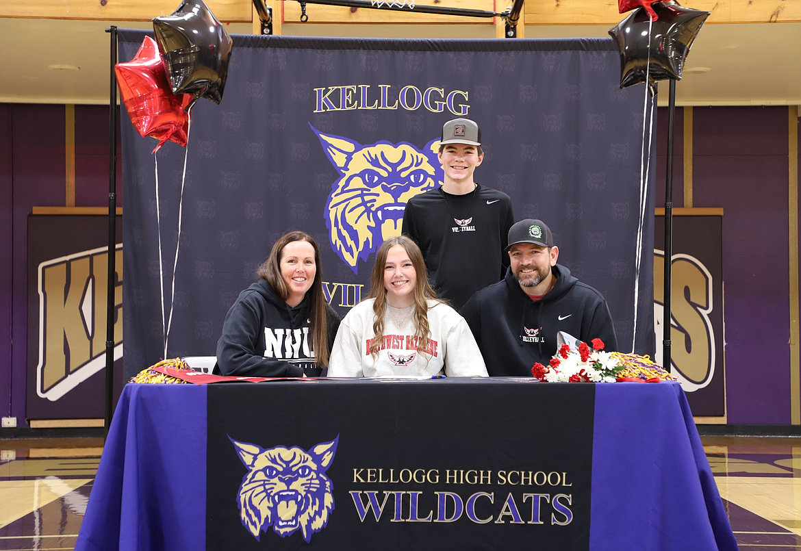 Kellogg's Maddie Cheney, pictured with her parents Bryan and Lisa, and younger brother, Ty, recently signed with Northwest Nazarene University to play volleyball.