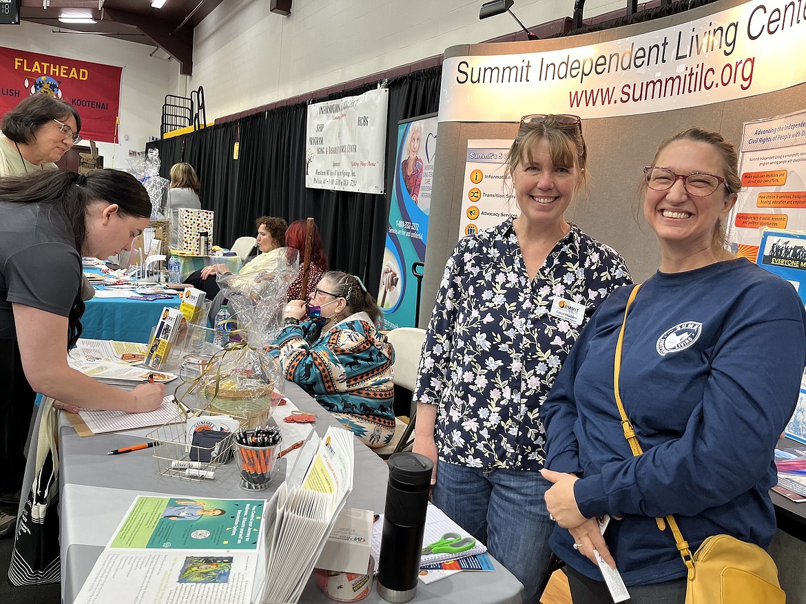 The cheerful crew at Summit Independent Living helped visitors during last Thursday's Women 4 Wellness Health Fair at Salish Kootenai College. (Kristi Niemeyer/Leader)