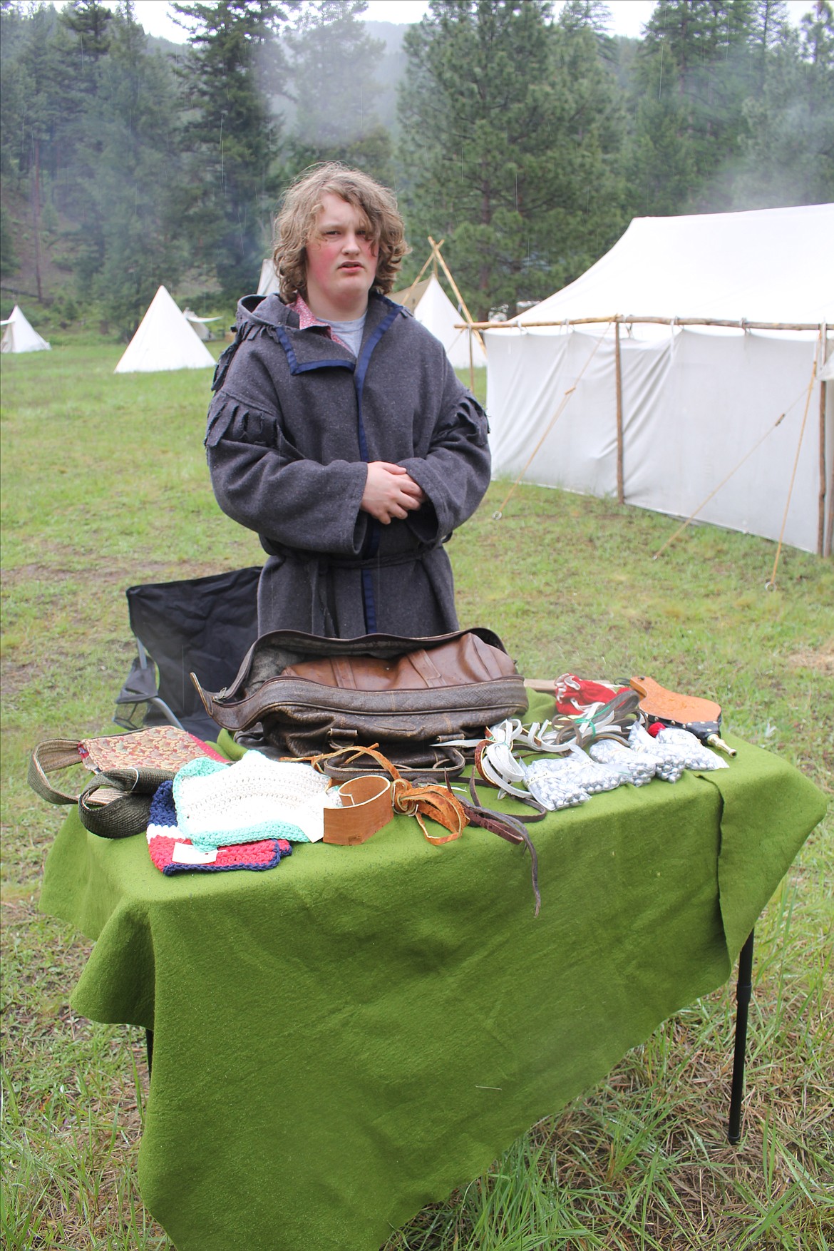 Musket balls, powder and everything one needs to load their muzzleloader were being sold by this young mountain man. (Monte Turner/Mineral Independent)