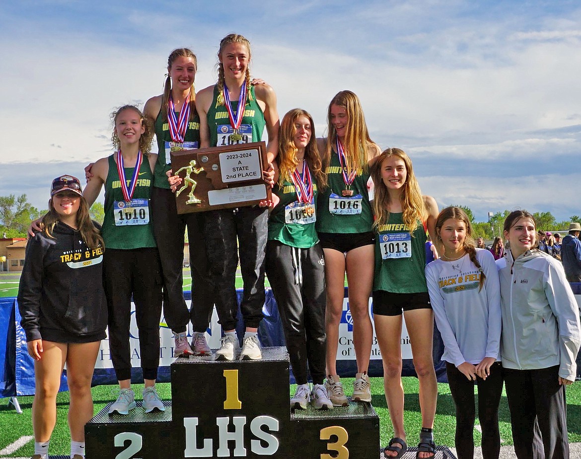 Whitefish High School girls team earned 2nd place at the 2024 MHSA State A Track & Field meet.