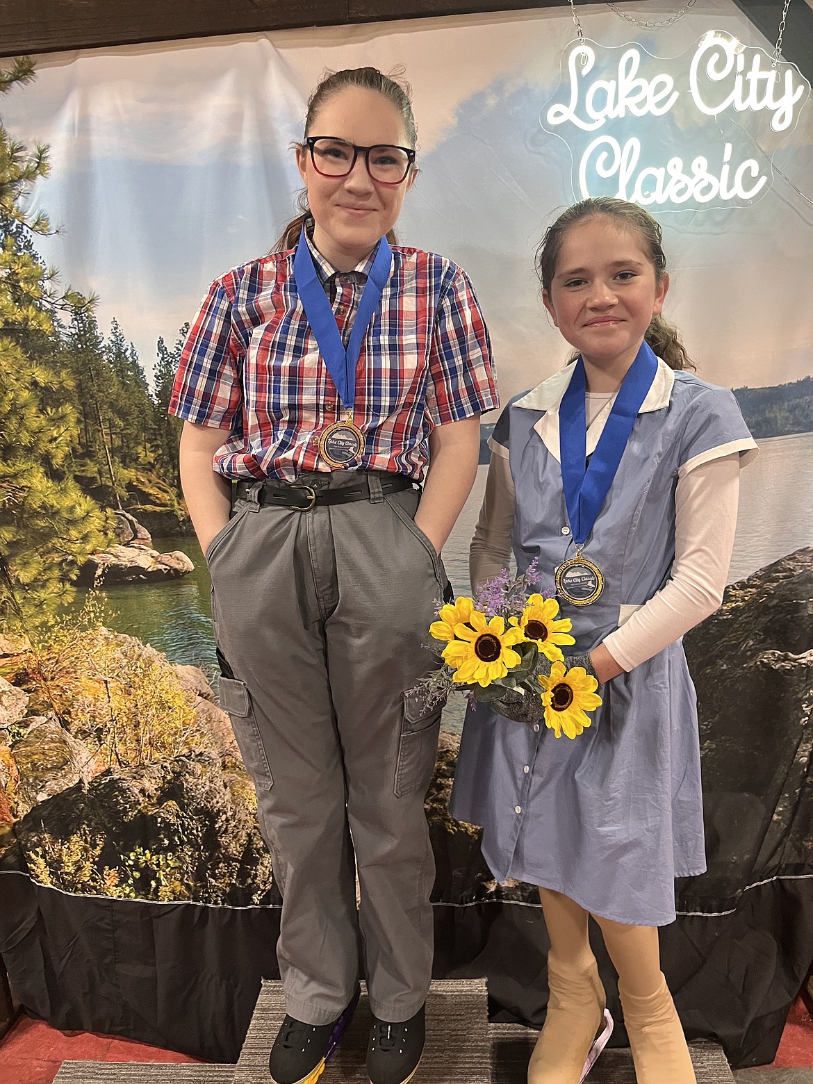 Courtesy photo 
Harley Kaiser, left, and Ella Perry, part of the Lake City Figure Skating program of the Spokane Figure Skating Club, which hosted the Lake City Classic on May 17-19 at the Frontier Ice Arena in Coeur d'Alene.