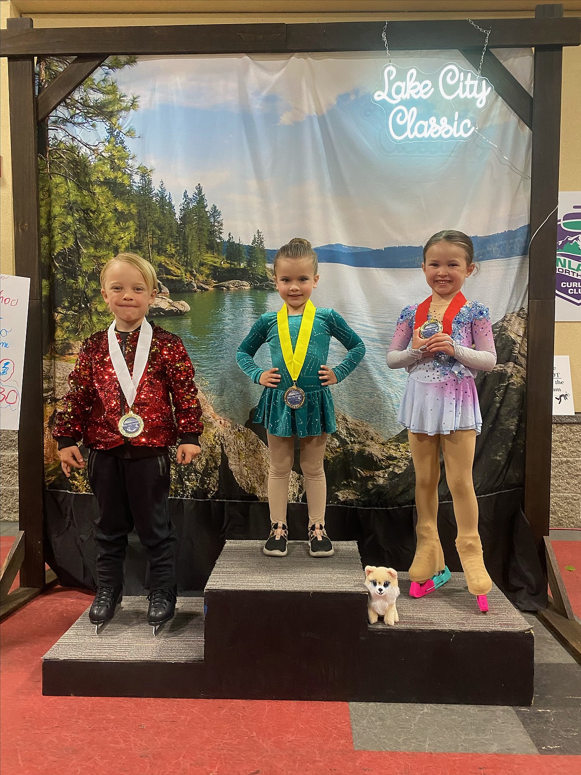 Courtesy photo
From left, Archie Clutter, Emersyn Reis and Hazel Wolters, part of the Lake City Figure Skating program of the Spokane Figure Skating Club, which hosted the Lake City Classic on May 17-19 at the Frontier Ice Arena in Coeur d'Alene.