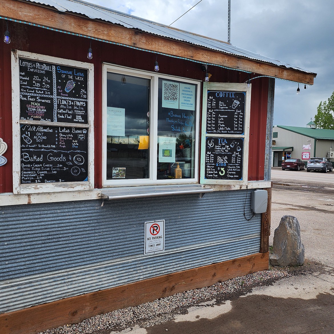 The Coffee Corral in Charlo was partially built from repurposed tin and lumber from the old Palmer Dairy, north of town. (Berl Tiskus/Leader)