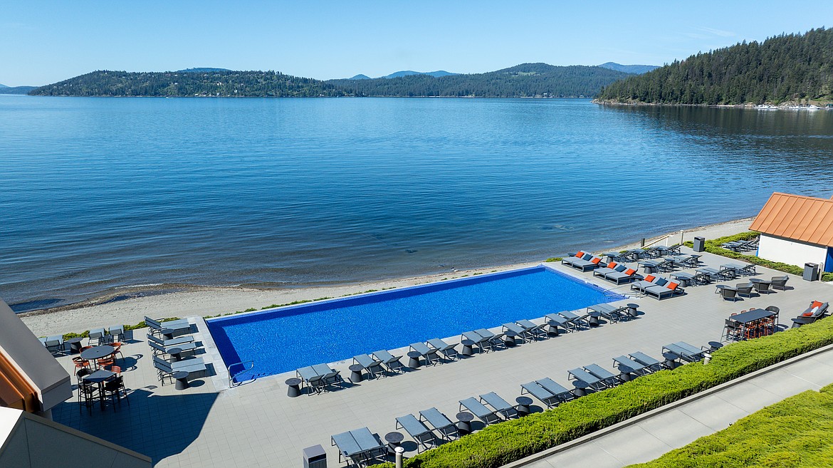 The outdoor BLU Infinity Pool Bar & Beach Club at the Coeur d'Alene Resort Golf Course next to Lake Coeur d'Alene. has undergone a transformation in time for summer.